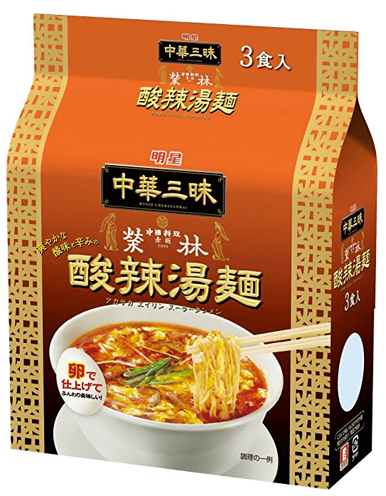 明星中華三昧酸辣湯面3袋裝 英國 日本代購直送 Hommi