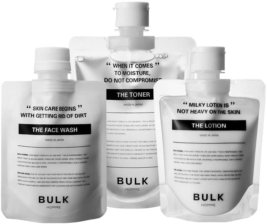 BULK HOMME Men's Face Care Set Face Wash & Toner & Emulsion No