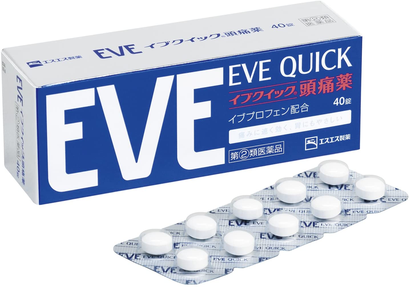 白兔制药eve A Quick 蓝色装快速止疼药止痛药头痛经40粒 新加坡 日本代购直邮 Hommi