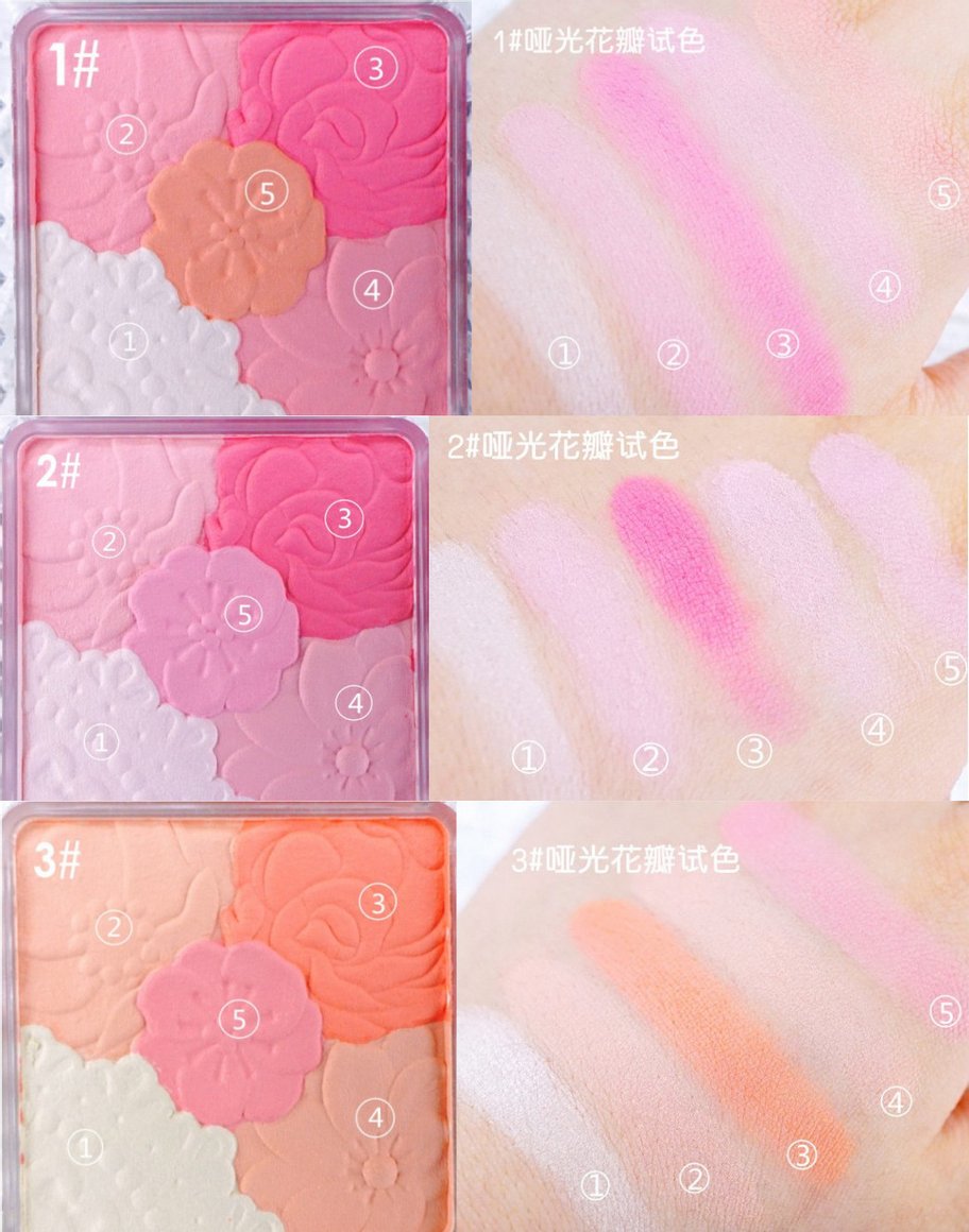 canmake 花瓣哑光腮红三色选 Mat Fleur Cheeks商品描述