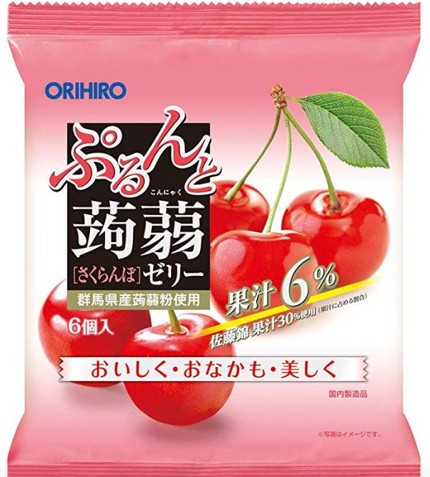 orihiro蒟蒻果冻 葡萄味/桃子味/荔枝味果汁满满6个入d