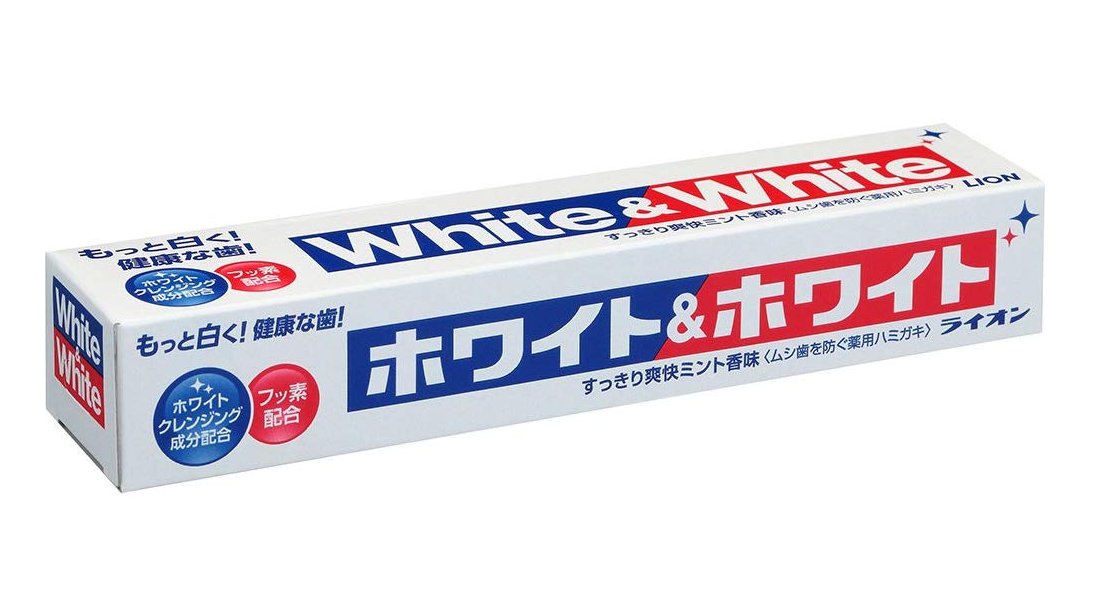 LION狮王WHITE & WHITE成人亮白牙膏 薄荷香型150g美白固齿祛牙渍牙垢牙黄商品描述