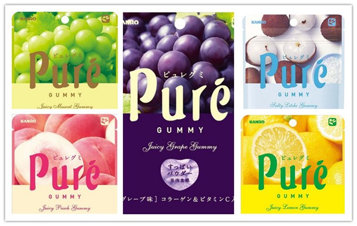 Kanro Pure 膠原蛋白 VC彈力水果軟糖56g商品描述