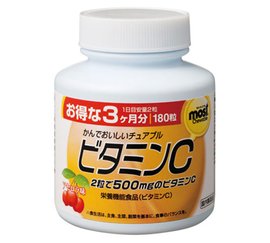 ORIHIRO可咀嚼的维生素C 180粒（樱桃口味）