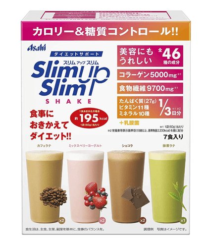 Asahi朝日4种口味代餐奶昔粉低热量7餐份低卡路里控糖 美国 日本代购直邮 Hommi