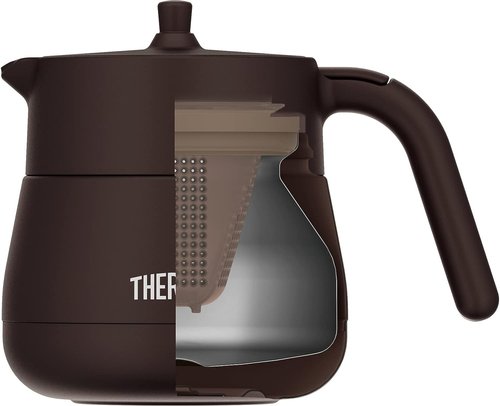 Thermos vacuum insulated teapot with strainer 450ml light gray