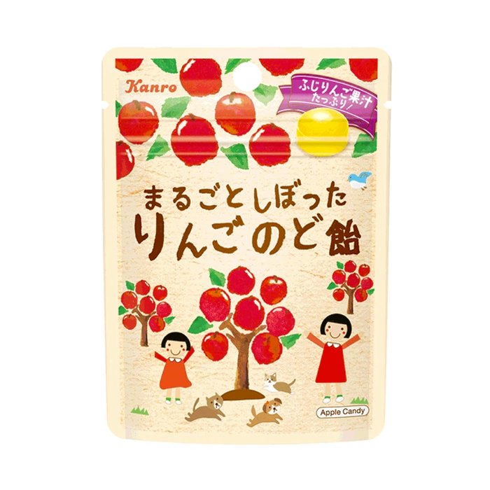 kanro 鲜榨果汁润喉糖 苹果味/葡萄味/温州蜜柑味 80g-详情-图片1