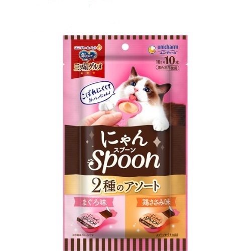 UNICHARM ﻿Silver spoon Threestar gourmet Cat treat Nyan Spoon 2 types