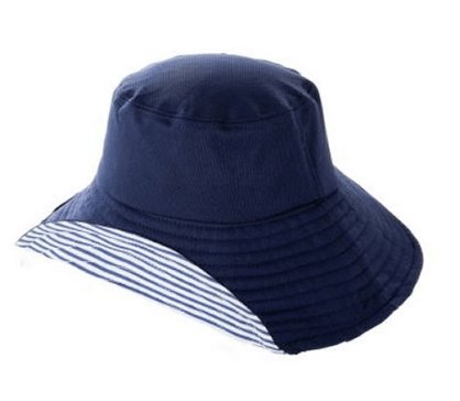 日本UV CUT藏蓝色防晒帽大帽檐遮脸户外太阳帽遮阳防紫外线双面戴渔夫帽